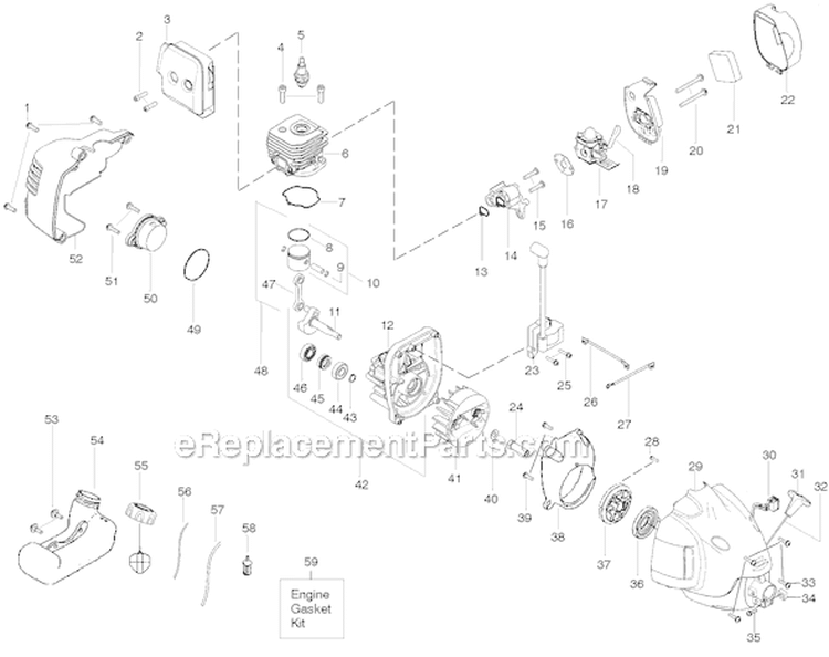 Page A Diagram and Parts List for MX557  Weed Eater Trimmer